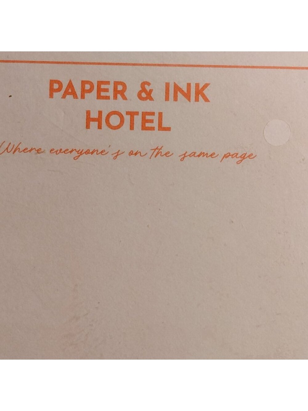Paper and Ink Hotel Notepad Horizon Group Airbnb Enjoy your stationary stay